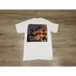 In N Out Burger Shirt Mens Sz S White California Palm Tree Surf Side Casual